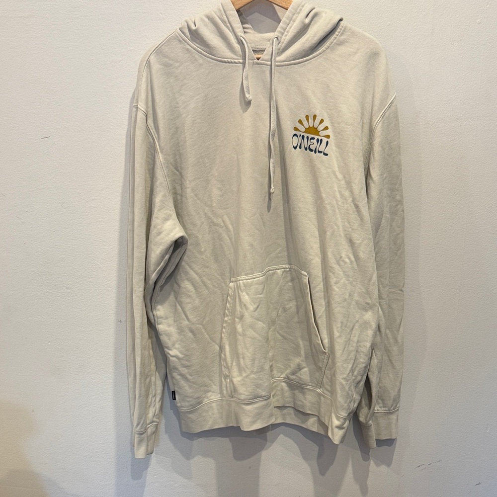 O'Neill Cream Hoodie with Sunburst Graphic